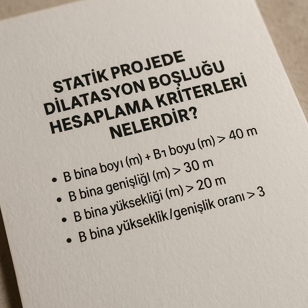 Statik Projede Dilatasyon Boşluğu Hesaplama Kriterleri ve Kuralları - Ekta Yapı